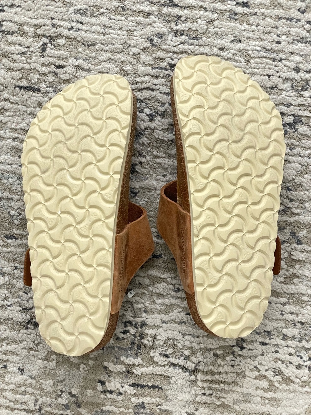 Birkenstock Gizeh Big Buckle Cognac Brown Leather Sandals Reg Width 37 - Picture 6 of 8